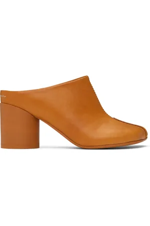 Maison Margiela Brown Shiny Vegetable Tanned Leather Mules