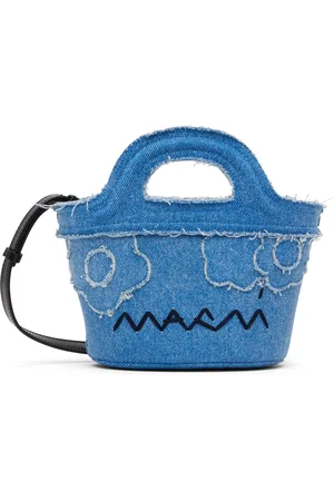 Marni Blue Tropicalia Micro Denim Tote