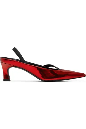 Justine Clenquet Red Sofia Slingback Heels