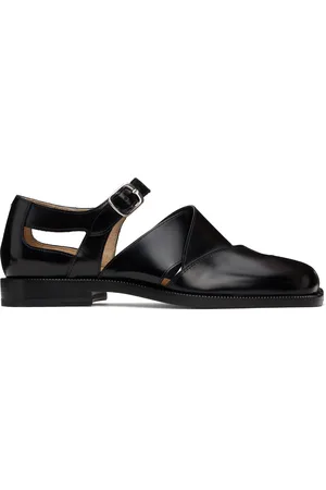 Maison Margiela Black Tabi Leather Loafers