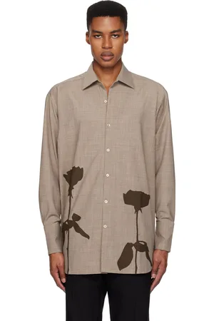 Ludovic De Saint Sernin Beige & Brown Go To Flower Shirt