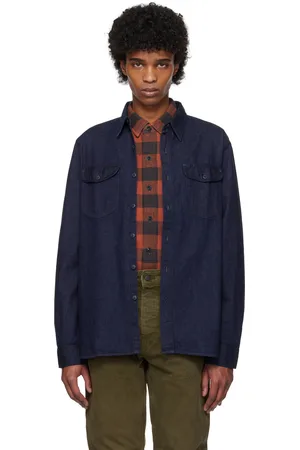 Ralph Lauren Indigo Cotton-Linen Work Denim Shirt