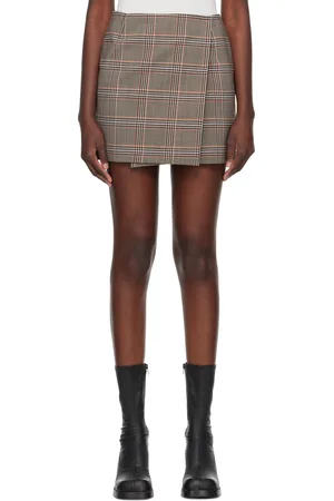 Sportmax Brown Glen Plaid Miniskirt