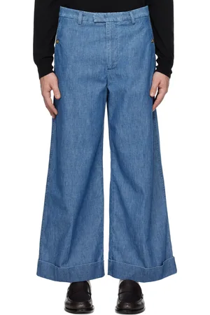 VALENTINO Blue Rolled Cuff Jeans