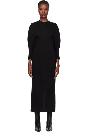 MAME KUROGOUCHI Black Balloon Sleeve Midi Dress