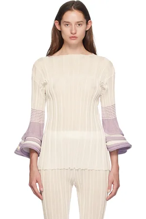 Issey Miyake White & Purple Asagao Sweater