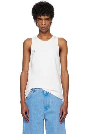 Marni White Fitted Tank Top