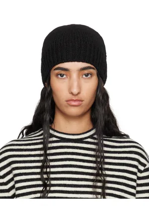 Jil Sander Black Irregular Texture Wool Beanie