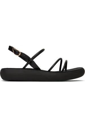 Ancient Greek Sandals Black Polis Sandals