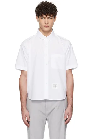 Thom Browne White Poplin Round Hem Shirt