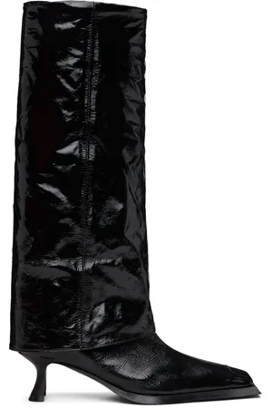 Miista Black Morgan Fold Over Tall Boots