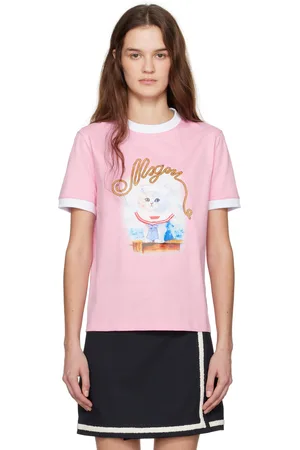 Msgm Pink Sailor Kitty T-shirt