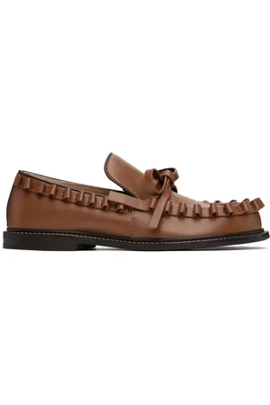 J.W.Anderson Tan Ruffle Loafers