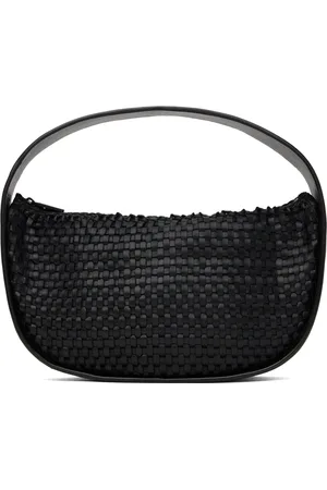 St Agni Black Woven Petit Arc Bag