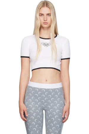 Marine Serre SSENSE Exclusive White Cropped T-Shirt