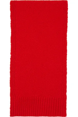 Jil Sander Orange Logo Patch Scarf