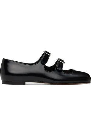 SANDY LIANG SSENSE Exclusive Black MJ Double Strap Ballerina Flats