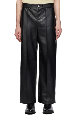 Nanushka Black Dax Regenerated Leather Trousers