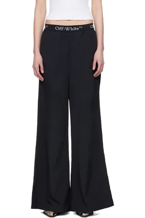 OFF-WHITE Black Logo Band Nylon Lounge Pants