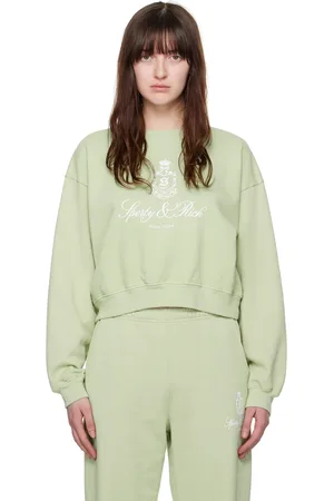 Sporty & Rich Green Vendome Cropped Sweatshirt