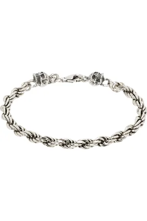 EMANUELE BICOCCHI SSENSE Exclusive Silver Skull Bracelet