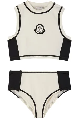 Moncler Kids White Printed Bikini
