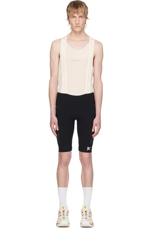 District Vision Off-White & Black Cargo Bib Shorts