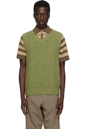 Beams Green Aran Vest