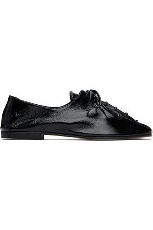 Hereu Black Plegada Crinkled Glossy Oxfords