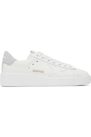 Golden Goose White & Silver Purestar Sneakers