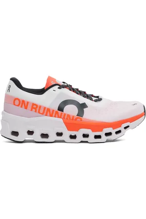 On Running White & Orange Cloudmster 2 Sneakers