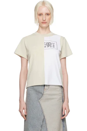 Maison Margiela Off-White Spliced Cropped T-Shirt