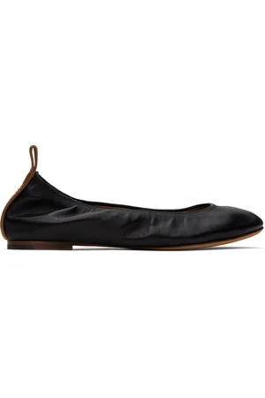 Lanvin Black Leather Ballerina Flats