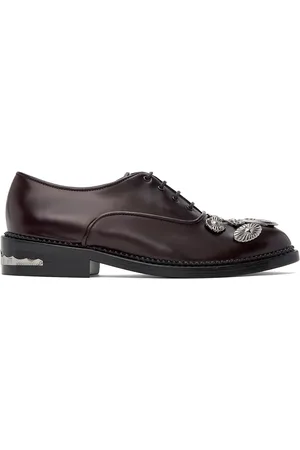 TOGA PULLA Burgundy Embellished Oxfords