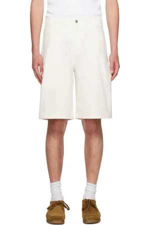 AMOMENTO White Cut-Out Denim Shorts