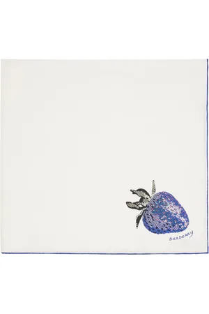 Burberry White Strawberry Silk Scarf