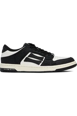 AMIRI White & Black Shimmer Skel Top Low Sneakers
