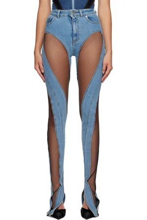 MUGLER Blue Cutout Jeans