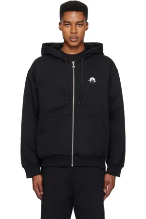 Marine Serre Black Moon Logo Fleece Zipped Hoodie