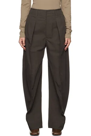 LEMAIRE Brown Curved Volume Trousers