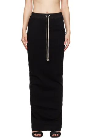 Rick Owens Black Porterville Pull On Pillar Maxi Skirt