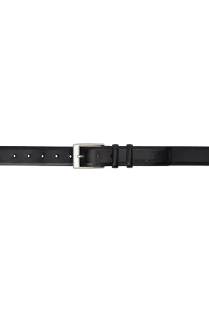 MAGDA BUTRYM Black Classic Silver Buckle Leather Belt