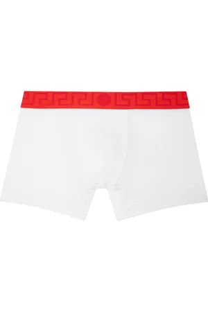 VERSACE White Greca Border Long Boxers