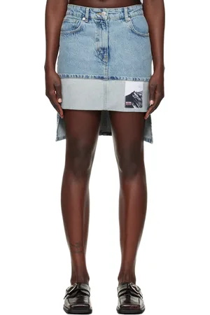 Moschino Blue Asymmetric Denim Miniskirt