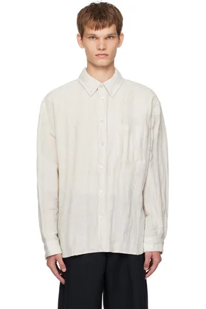 Solid Beige Fancy Corduroy Shirt