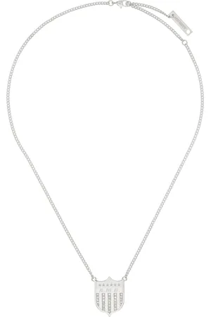 AMBUSH Silver Varsity Shield Charm Necklace