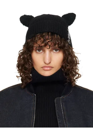 Marni Black Wool & Mohair Ears Beanie