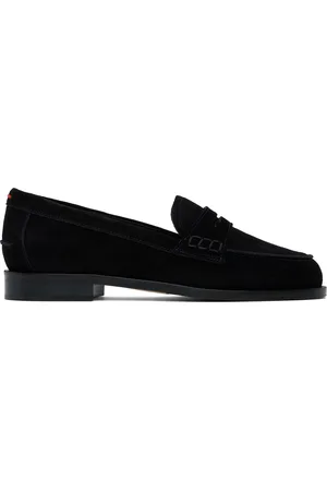 Aeyde Black Oscar Suede Loafers