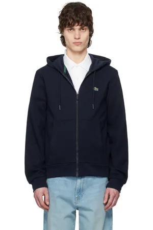 Lacoste Navy Zip-Up Fleece Hoodie