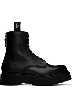 R13 Black Single Stack Boots